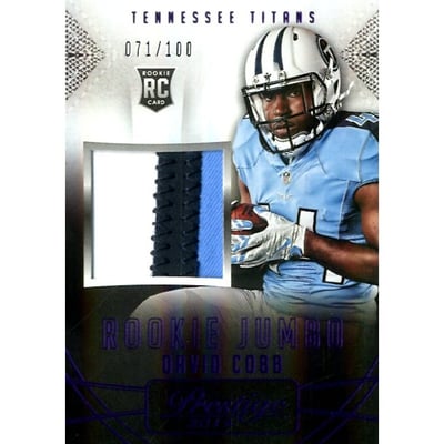 2015 Prestige Rookie Jumbo Jerseys Patch Purple #RJJDC David Cobb