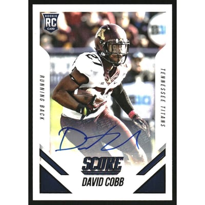 2015 Score Rookie Autographs #381 David Cobb