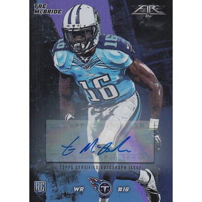 2015 Topps Fire Autographs Purple #FATMC Tre McBride
