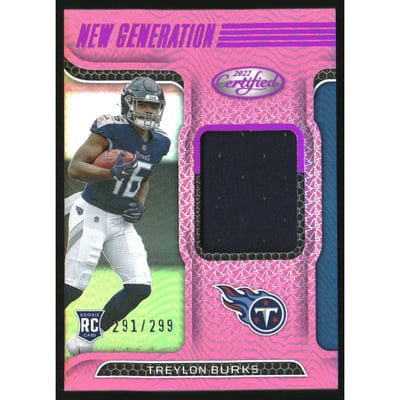 2022 Certified New Generation Jerseys Mirror Pink #10 Treylon Burks/299