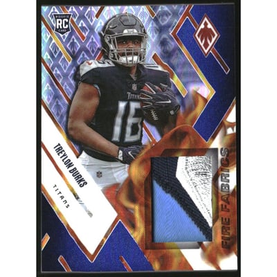 2022 Panini Phoenix Fire Fabrics Prime Blue #19 Treylon Burks