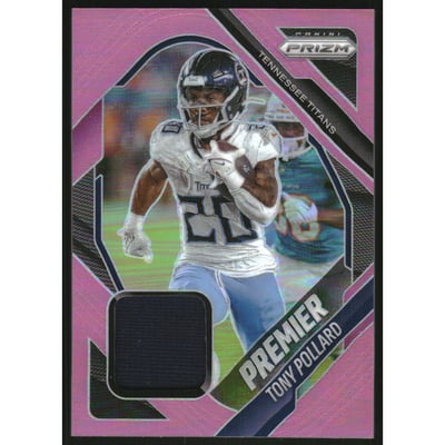 2025 Panini Prizm Premier Jerseys Prizms Pink #48 Tony Pollard