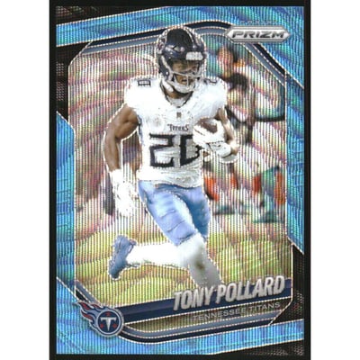2025 Panini Prizm Prizms Blue Wave #232 Tony Pollard