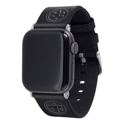 Tennessee Titans Leather Apple Watch Band - Black