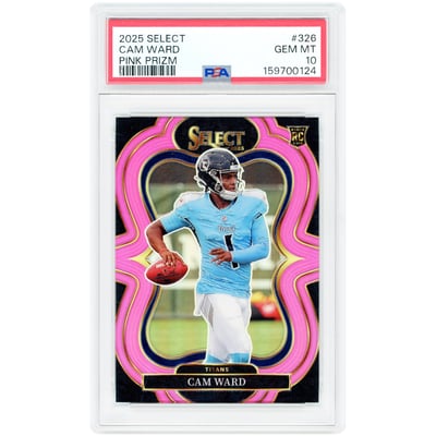 Cam Ward Tennessee Titans 2025 Panini Select Pink Prizm #326 #1/4 PSA Authenticated 10 Rookie Card