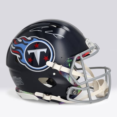 Cameron Ward Tennessee Titans Autographed Fanatics Authentic Riddell Speed Authentic Helmet - Art by Shawn Voelker - NF70444438