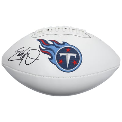 Eddie George Tennessee Titans Autographed Fanatics Authentic Wilson White Panel Football  