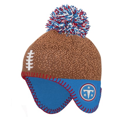 Tennessee Titans Outerstuff Infant Football Head Knit Hat with Pom - Brown