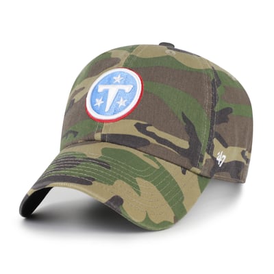 Tennessee Titans '47 Woodland Clean Up Adjustable Hat - Camo