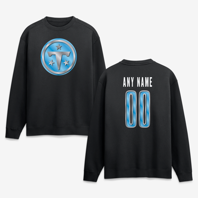Tennessee Titans  Metallic Mascot Personalized Name & Number Sweatshirt - Black