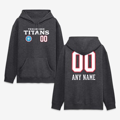 Tennessee Titans  Touchdown Wordmark Personalized Name & Number Hoodie - Charcoal