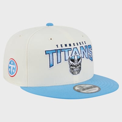 Tennessee Titans Disney x New Era Thanos 9FIFTY Snapback Hat - Cream/Light Blue