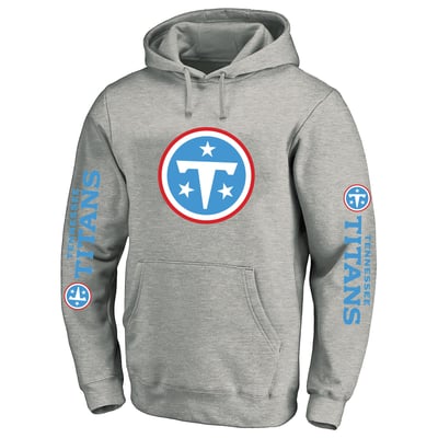 Tennessee Titans Fanatics Big & Tall 3-Hit Pullover Hoodie - Heather Gray

