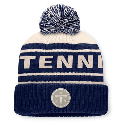 Tennessee Titans Fanatics Men's Cuffed Knit Hat with Pom - Navy
