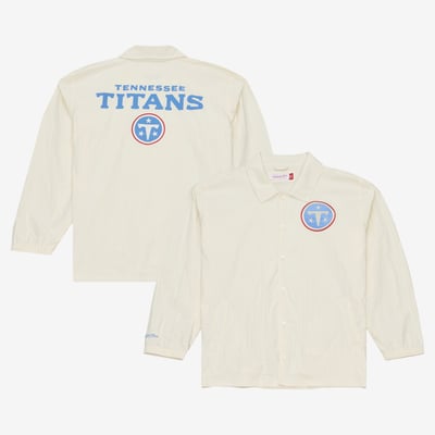  Tennessee Titans Mitchell & Ness Retro Roots Coaches Jacket - Cream