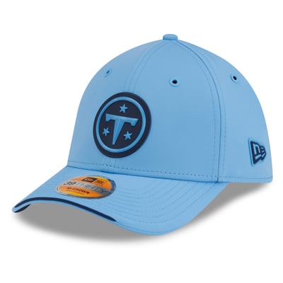 Tennessee Titans New Era 2026 Sideline 39THIRTY M-Crown Flex Hat - Light Blue
