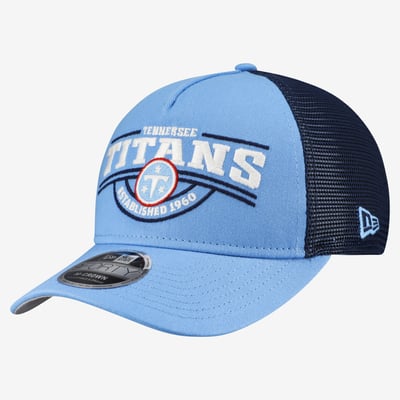 Tennessee Titans New Era 9FORTY A-Frame Adjustable Hat - Light Blue
