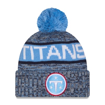 Tennessee Titans New Era Marled Cuffed Knit Hat with Pom - Light Blue