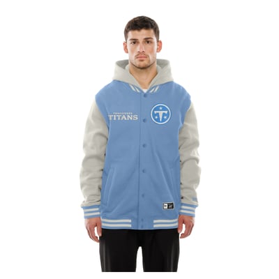  Tennessee Titans New Era Full-Snap Fleece Hooded Jacket - Light Blue/Gray