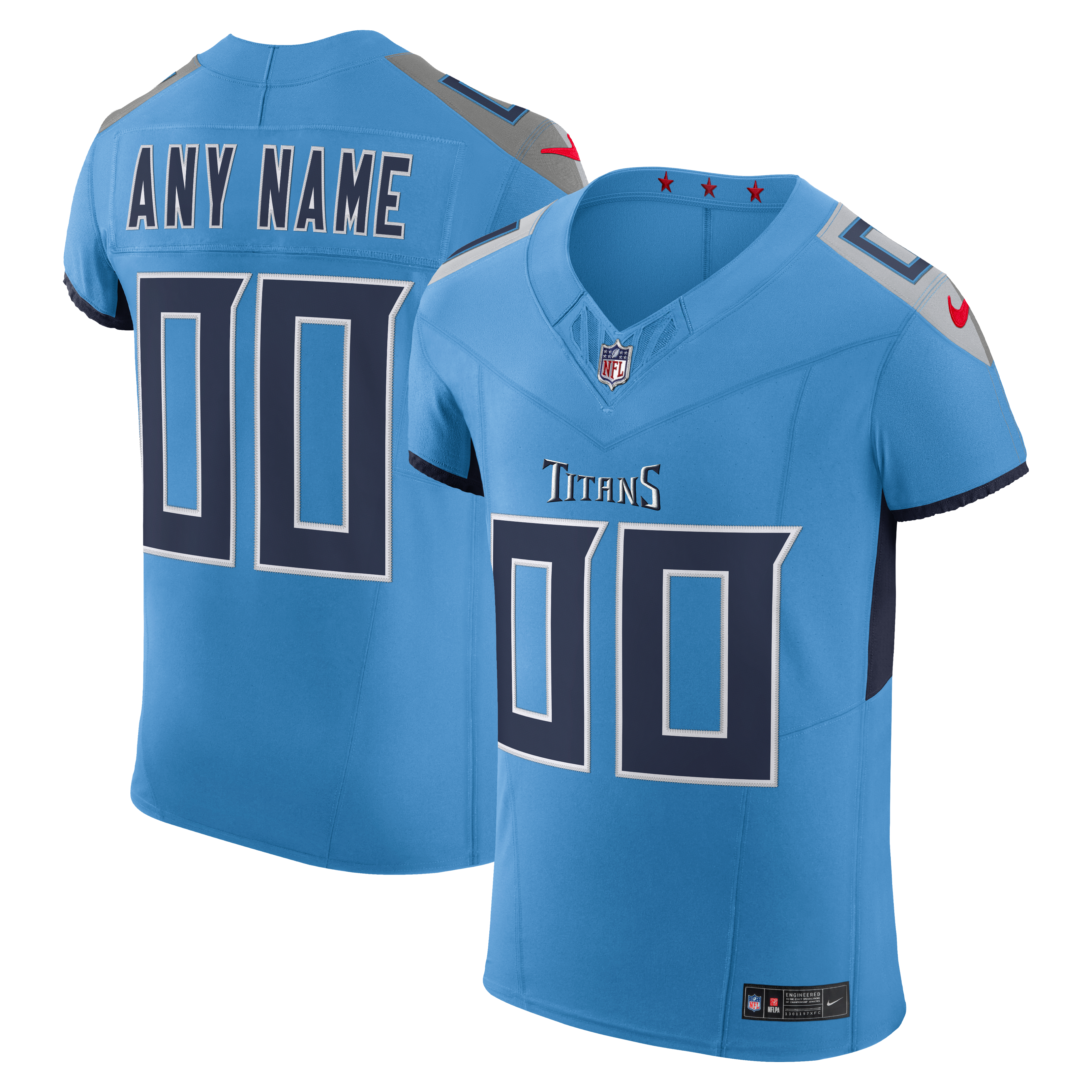 Tennessee Titans Team Vapor F.U.S.E. Elite Custom Jersey Light Blue