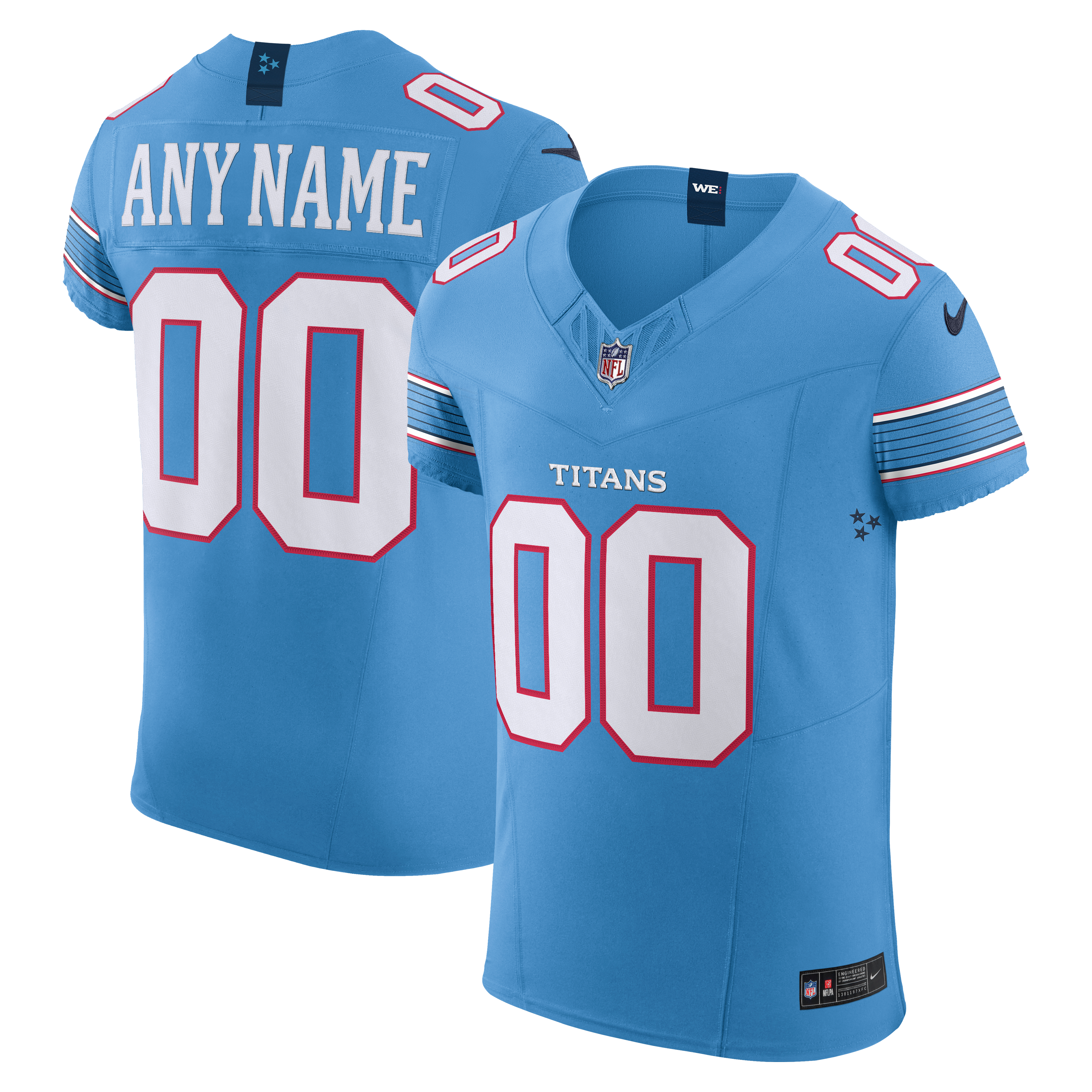 Tennessee Titans Vapor F.U.S.E. Elite Custom Jersey Light Blue