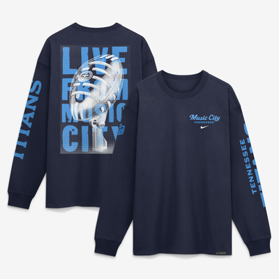  Tennessee Titans Nike 2026 Rivalries Collection Max90 Long Sleeve T-Shirt - Navy