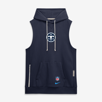 Tennessee Titans Nike 2026 Rivalries Collection Sideline Sleeveless Fleece Hoodie - Navy
