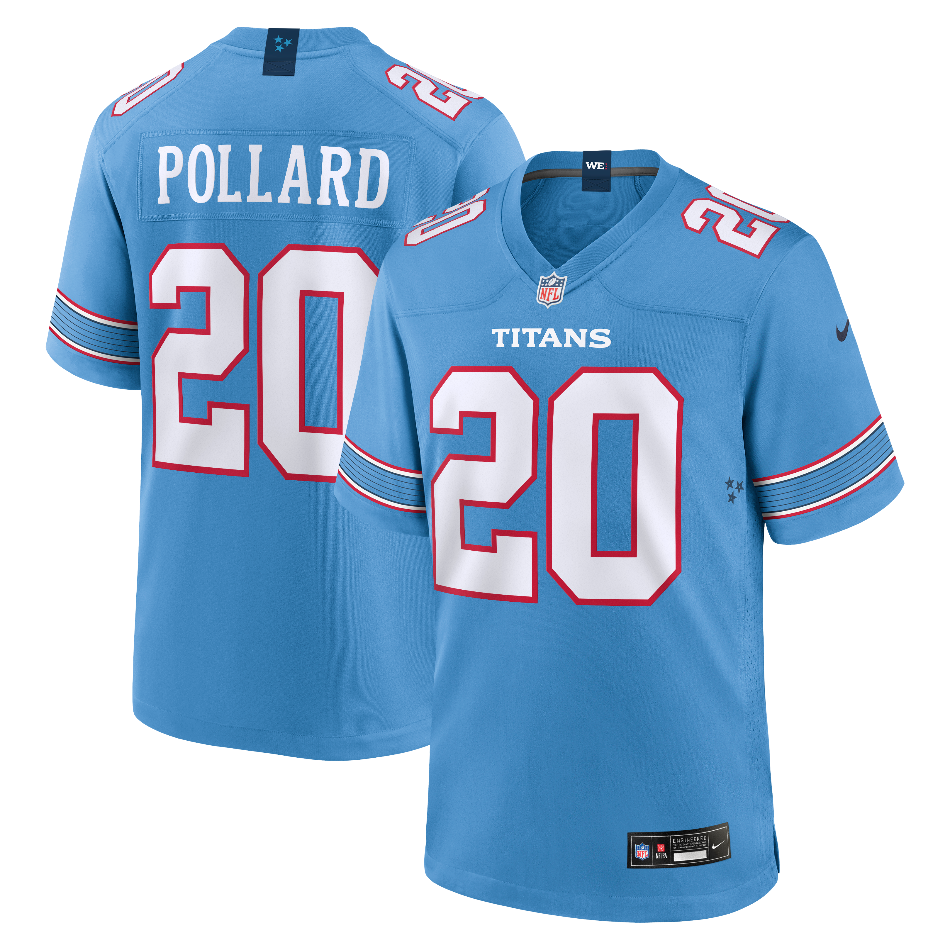 Tony Pollard Tennessee Titans Game Jersey Light Blue