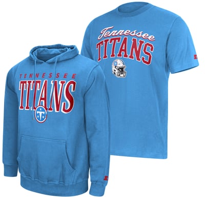 Tennessee Titans Starter Logo T-Shirt & Hoodie Set - Light Blue