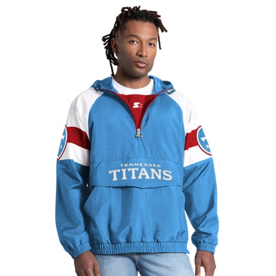 Tennessee Titans Starter Street Cut Half-Zip Jacket - Light Blue