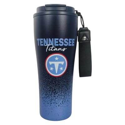 Tennessee Titans Pegasus 20oz Splatter Script Stainless Steel ProSip Coffee Cup with Strap