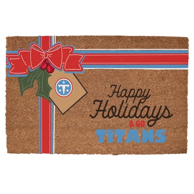 Tennessee Titans 20" x 30" Holiday Gift Wrap Coir Door Mat
