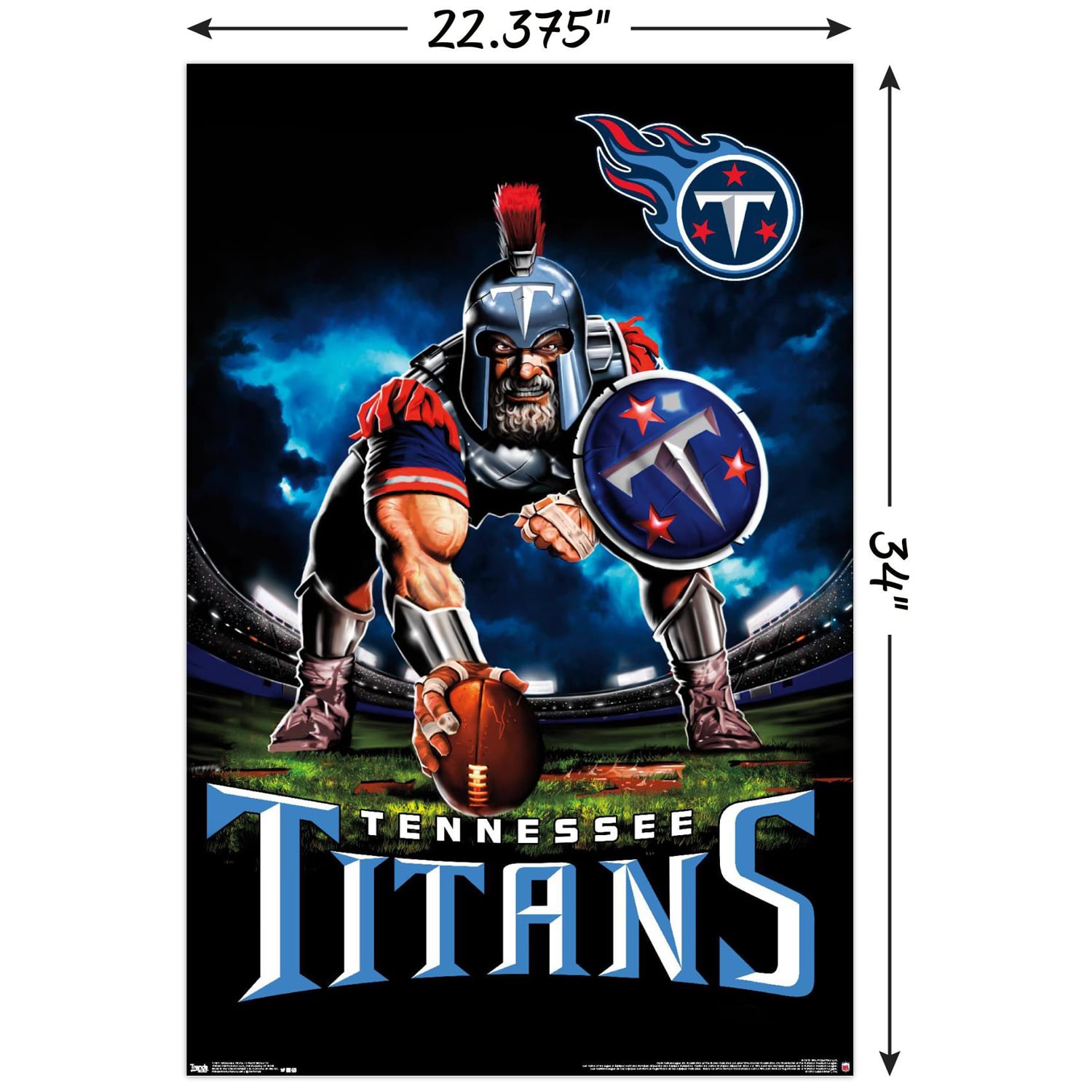 Tennessee Titans 22.4'' x 34'' Mascot Poster