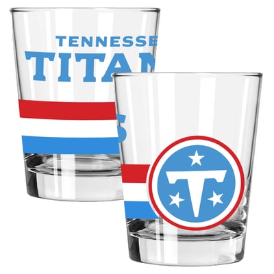 Tennessee Titans The Memory Company Two-Piece 15oz. Big Stripes Double Old Fashioned Glass Set