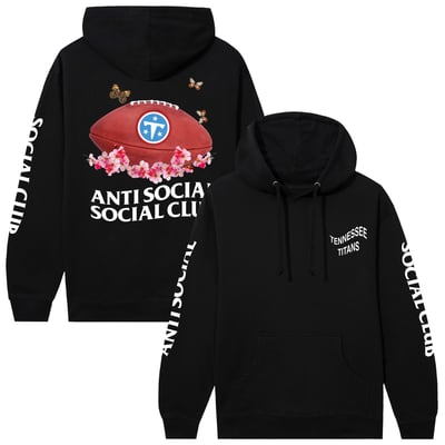 Tennessee Titans AntiSocialSocialClub x NFL Unisex Impact Blossom Hoodie - Black