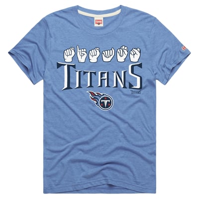  Tennessee Titans Homage Unisex NFL ASL Collection by Love Sign Tri-Blend T-Shirt - Light Blue