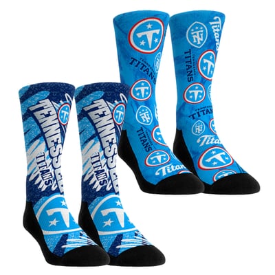 Tennessee Titans Rock Em Unisex Team Blast Two-Pack Crew Socks