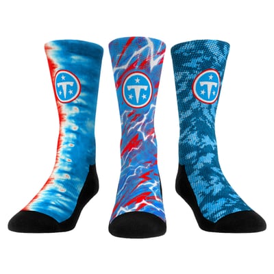 Tennessee Titans Rock Em Unisex Team Tones Three-Pack Crew Socks