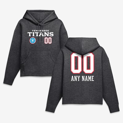 Tennessee Titans Women's Touchdown Wordmark Personalized Name & Number Hoodie - Charcoal