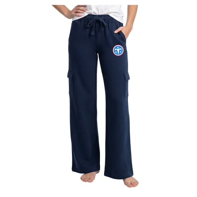 Tennessee Titans Concepts Sport Women's Truett Wide-Leg Cargo Fleece Pants - Navy