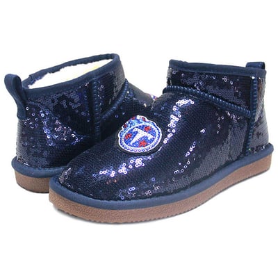  Tennessee Titans FABGATING by Cuce Women's Sequin Ankle Boots - Navy