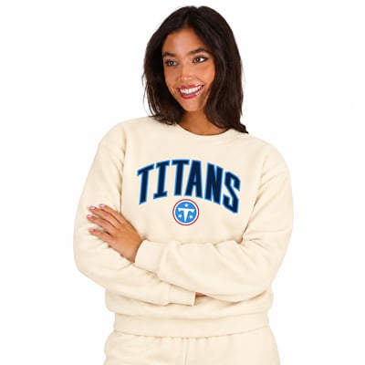  Tennessee Titans Fanatics Women's Plus Size Hoodie & Pants Lounge Set - Cream