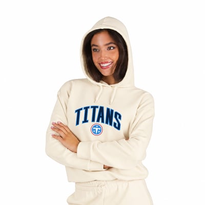  Tennessee Titans Fanatics Women's Plus Size Hoodie & Pants Lounge Set - Cream