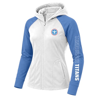 Tennessee Titans Fanatics Women's Plus Size Cornerback Blitz Full-Zip Hoodie - White
