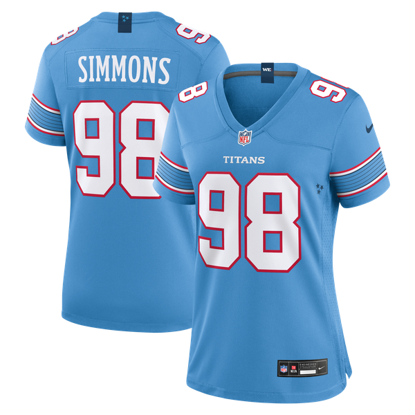 Jersey Jeffery Simmons Dama #98 Tennessee Titans