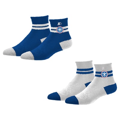 Tennessee Titans Starter Women's Cozy Cuff Stripes Quarter-Length Plush Socks