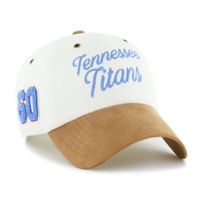 Tennessee Titans Stoney Clover Lane x '47 Women's Cursive Clean Up Adjustable Hat - Cream/Tan