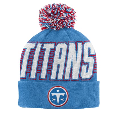 Tennessee Titans Outerstuff Youth Cuffed Knit Hat with Pom - Light Blue