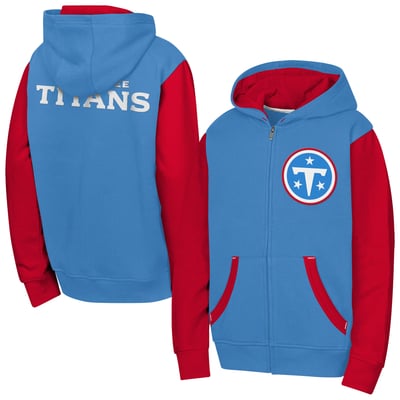Tennessee Titans Outerstuff Youth Stadium Colorblock Full-Zip Hoodie - Light Blue
