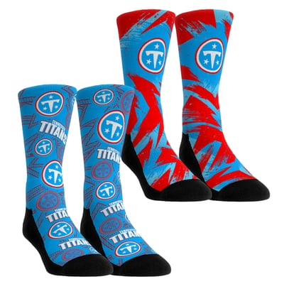  Tennessee Titans Rock Em Youth Game Day Two-Pack Crew Sock Set - Blue